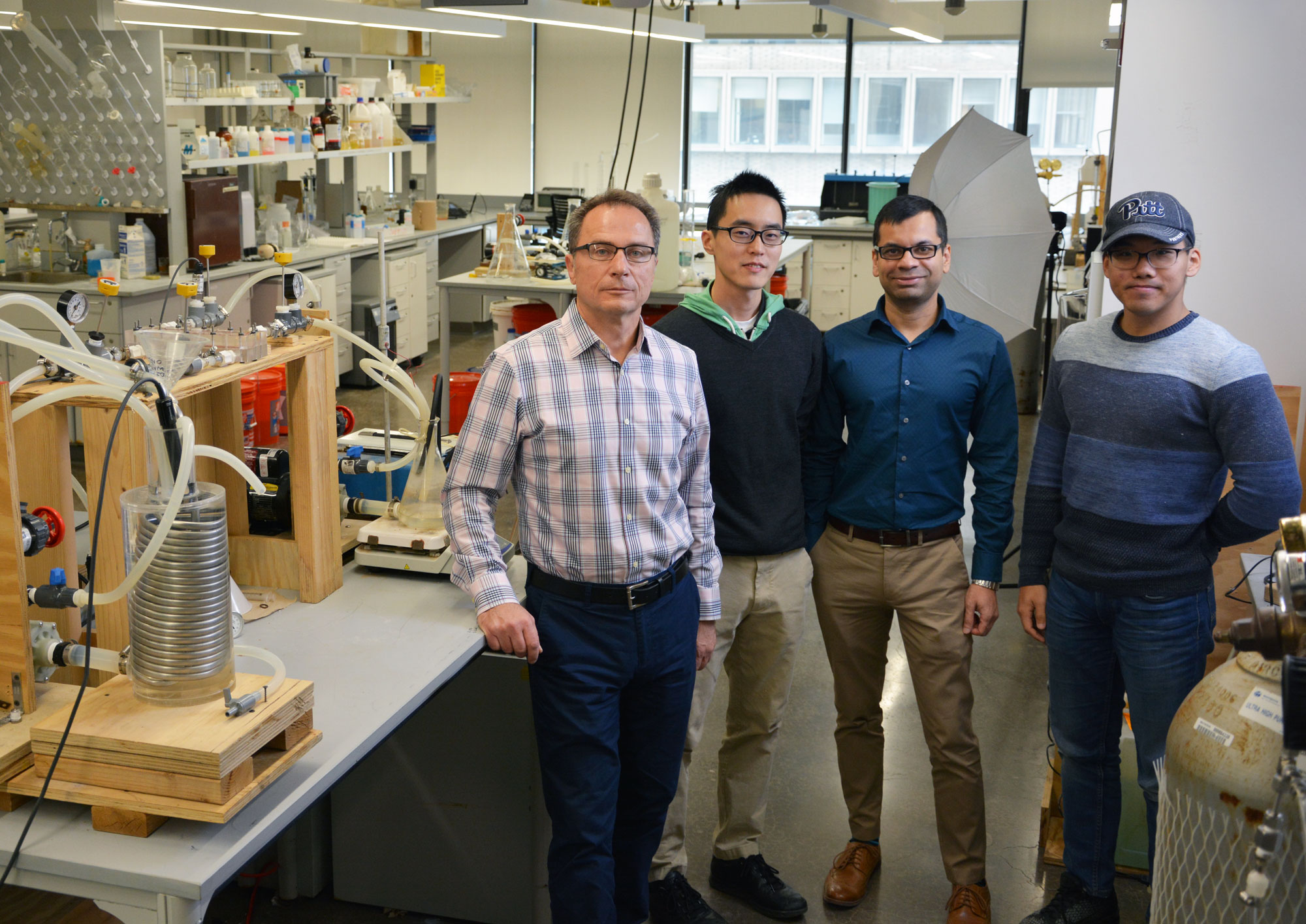 Dr. Vidic, post-doc Yoshihiko Inagaki, Dr. Khanna, and graduate student researcher Zhewei Zhang