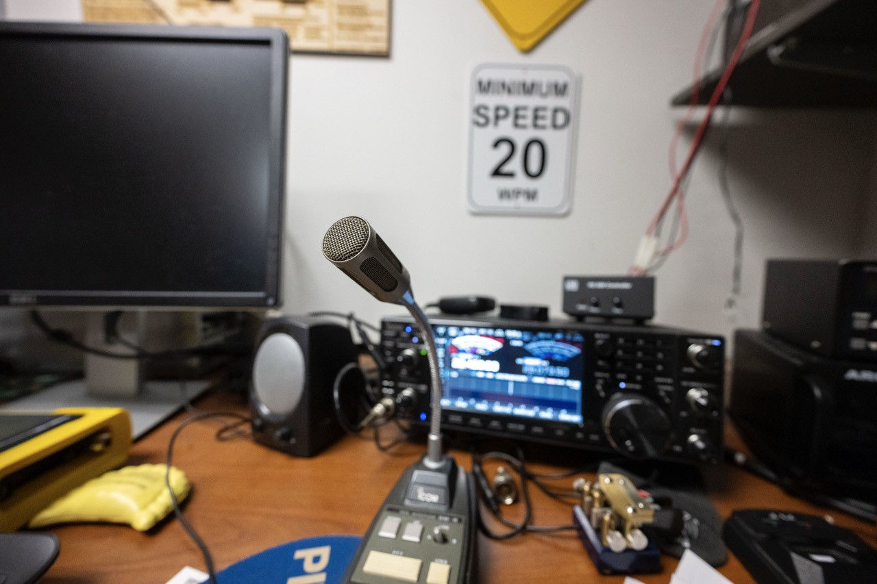 Ham radio system - Ham radio in the Panther Amateur Radio Club office (photo by Thomas Altany) Ham radio system