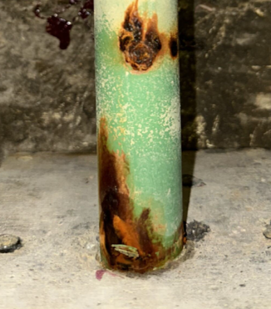 image of a dowel with corrosion