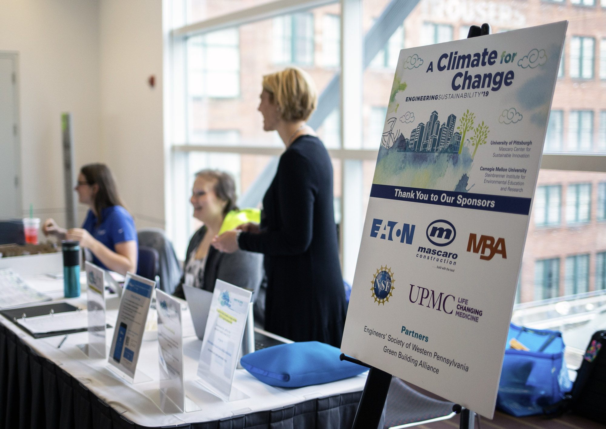 Registering attendees for the Mascaro Center for Sustainable Innovation's Engineering Sustainability Conference (opens in dialog)