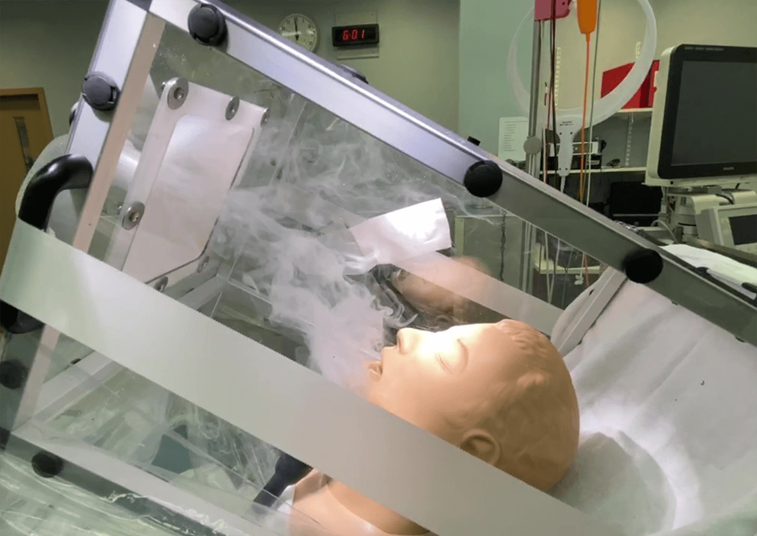 Biocontainment test in a lab