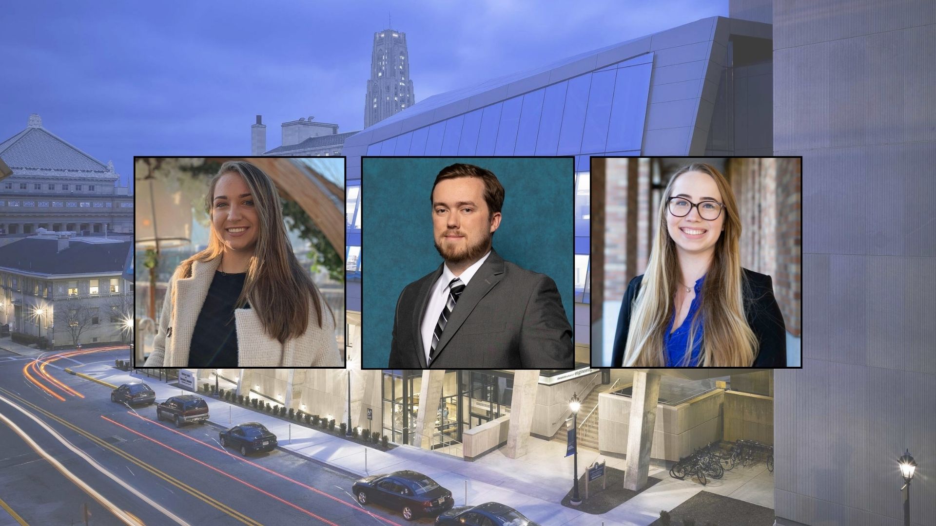 Headshots of Meagan Makarczyk, Pete Gueldner, and Taylor Hobbs