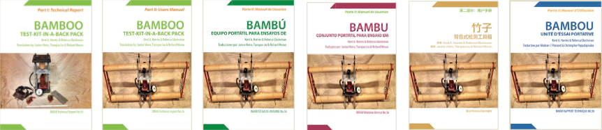 Covers of bamboo journals in different languages