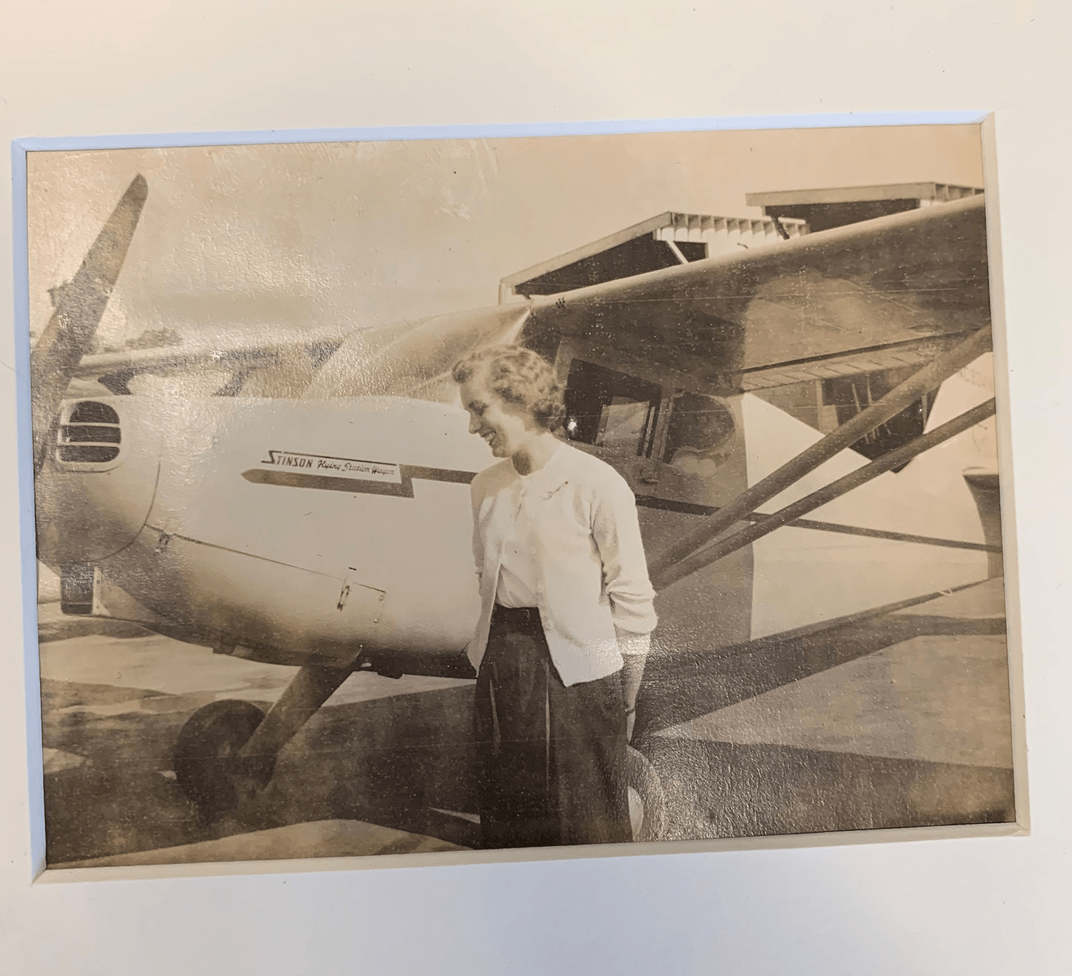 Vintage photo with airplane
