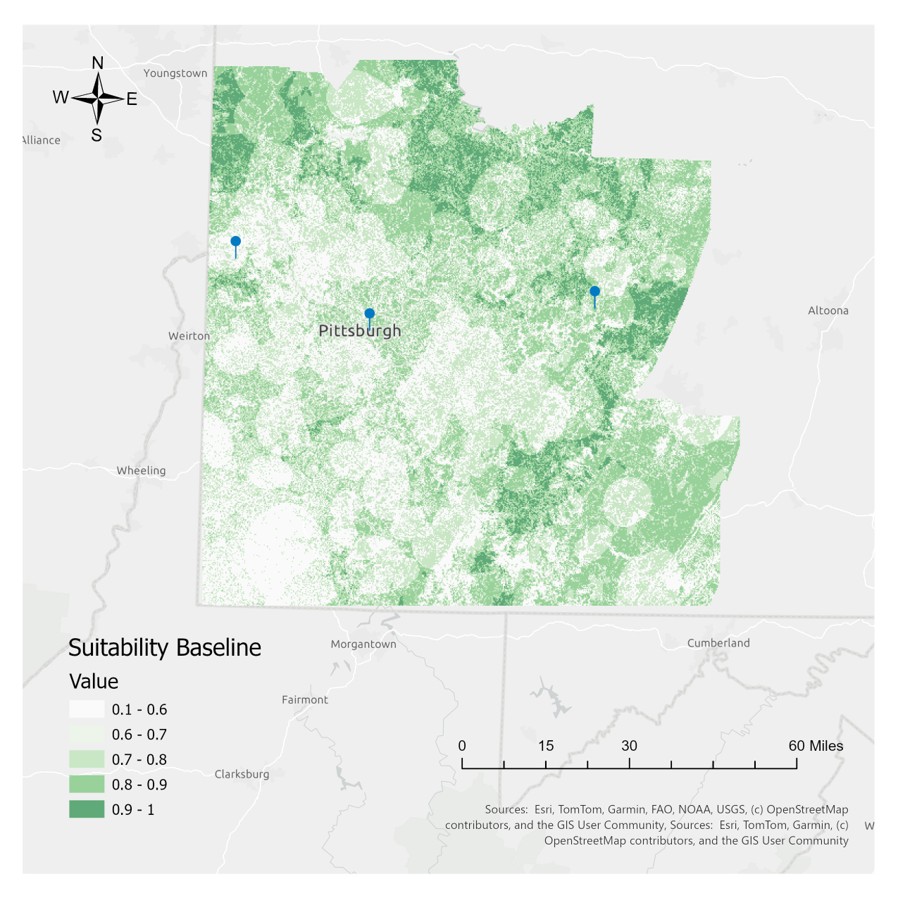 Siting Suitability Score Obtained from the ArcGIS-based Decision Support Tool.&nbsp;