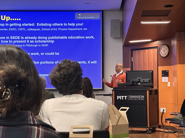 Sam Dickerson giving a talk at Noontime Knowledge.