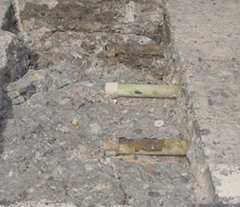 dowels set in concrete