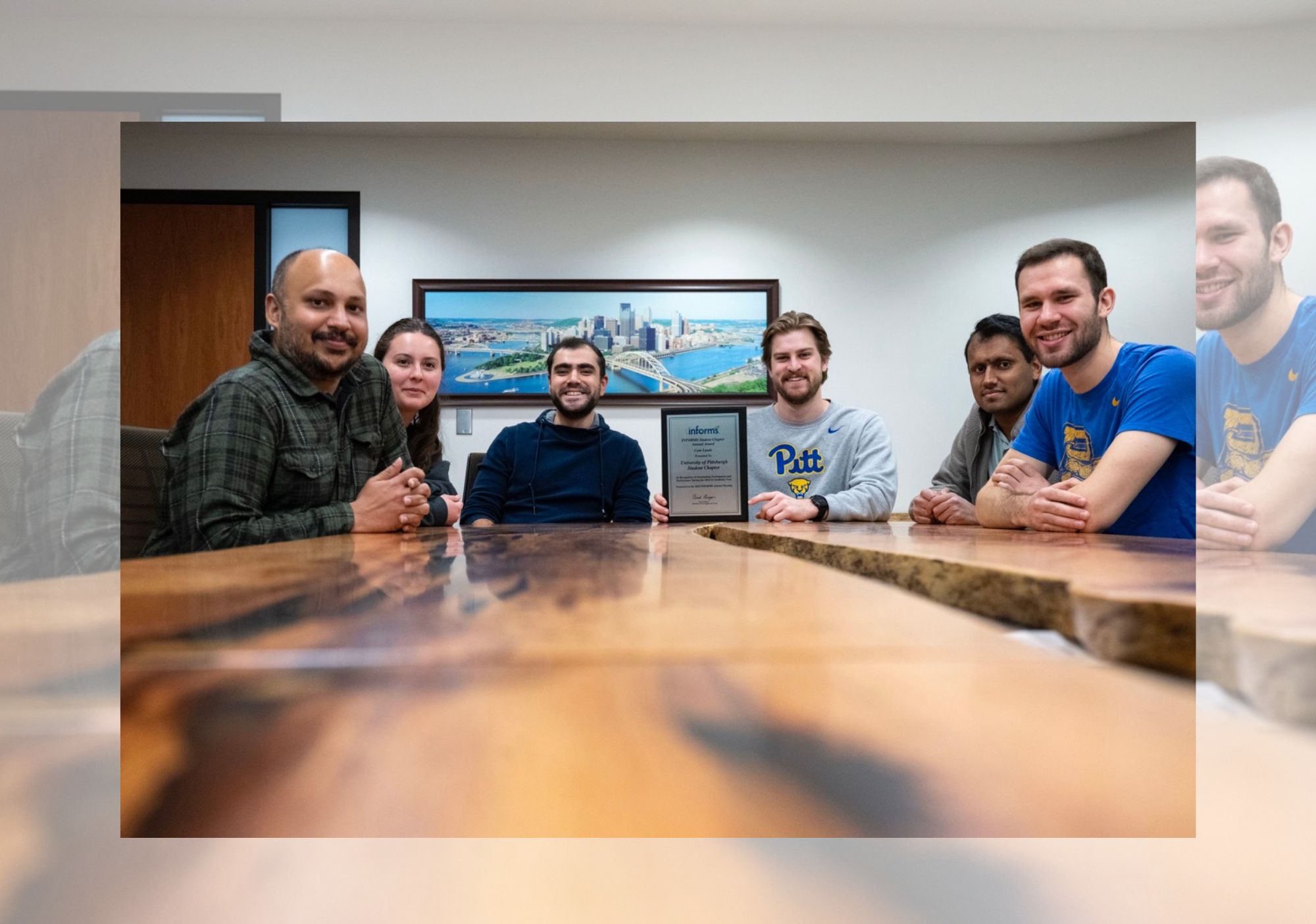 L-R: Akif Khan, Anna Martinez, Soroush Akbarijokar, Rie Huntington, Prem Shenoy, and Jared Lawrence (photo: Tom Altany, the University of Pittsburgh)