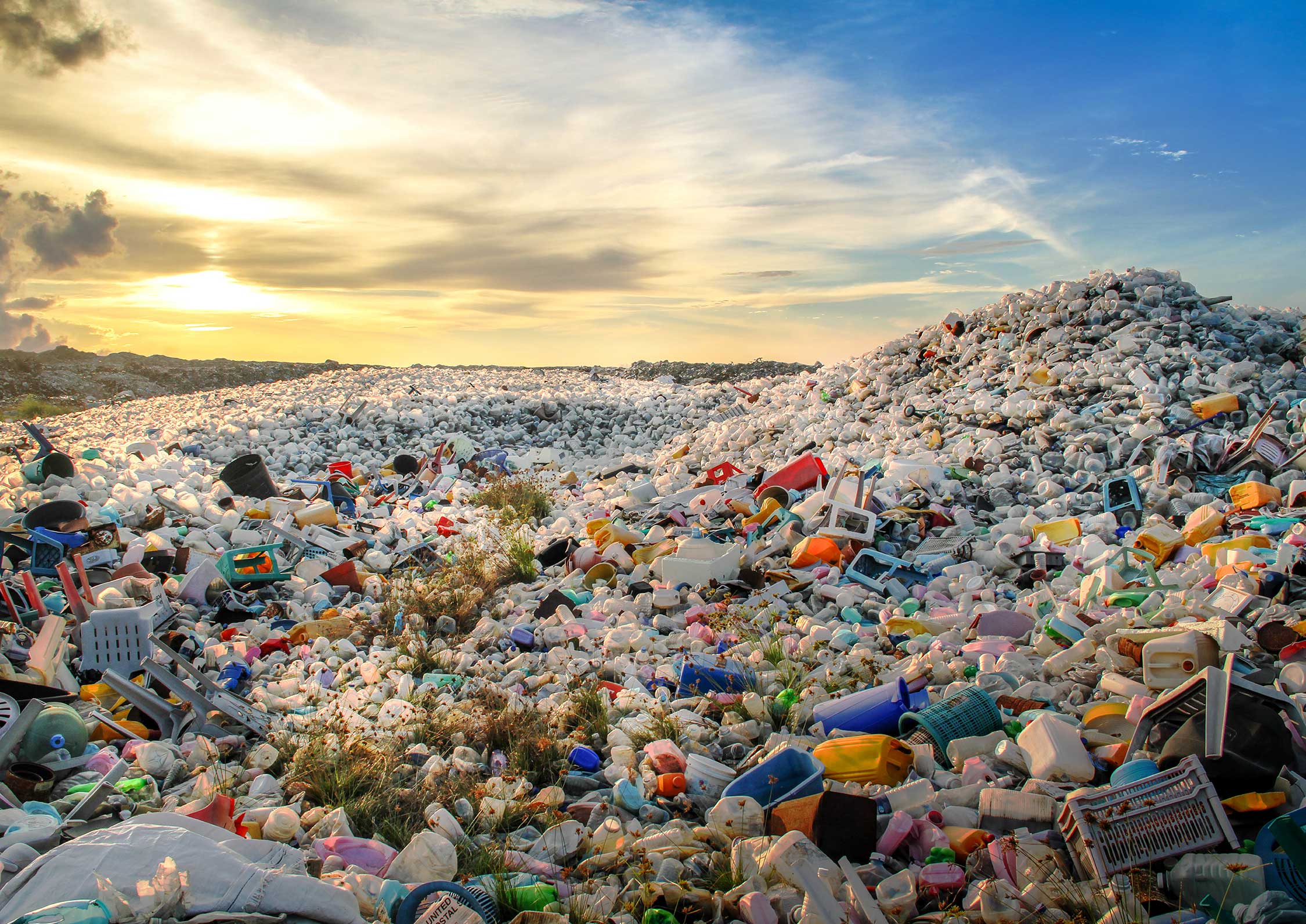 A landfill full of plastic
