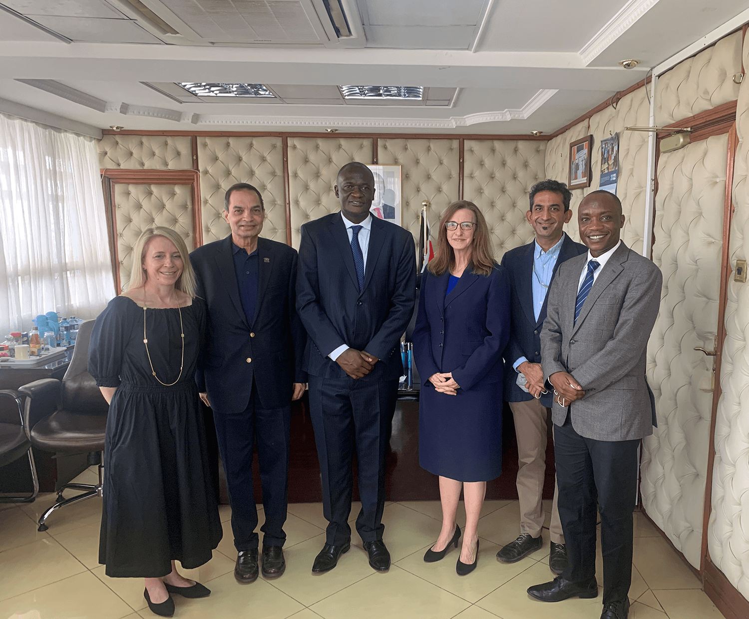(left to right) Dr. Meghan Delaney, Chief of Transfusion Medicine, Children’s National Hospital; Bopaya Bidanda; Director General of Health Patrick Amoth; Dr. Jana McLeod, Professor of Surgery, Kenyatta University; Dr. Pratap Kumar, Strathmore University; Dr. Bernard Olayo, Center for Public Health & Development, Kenya