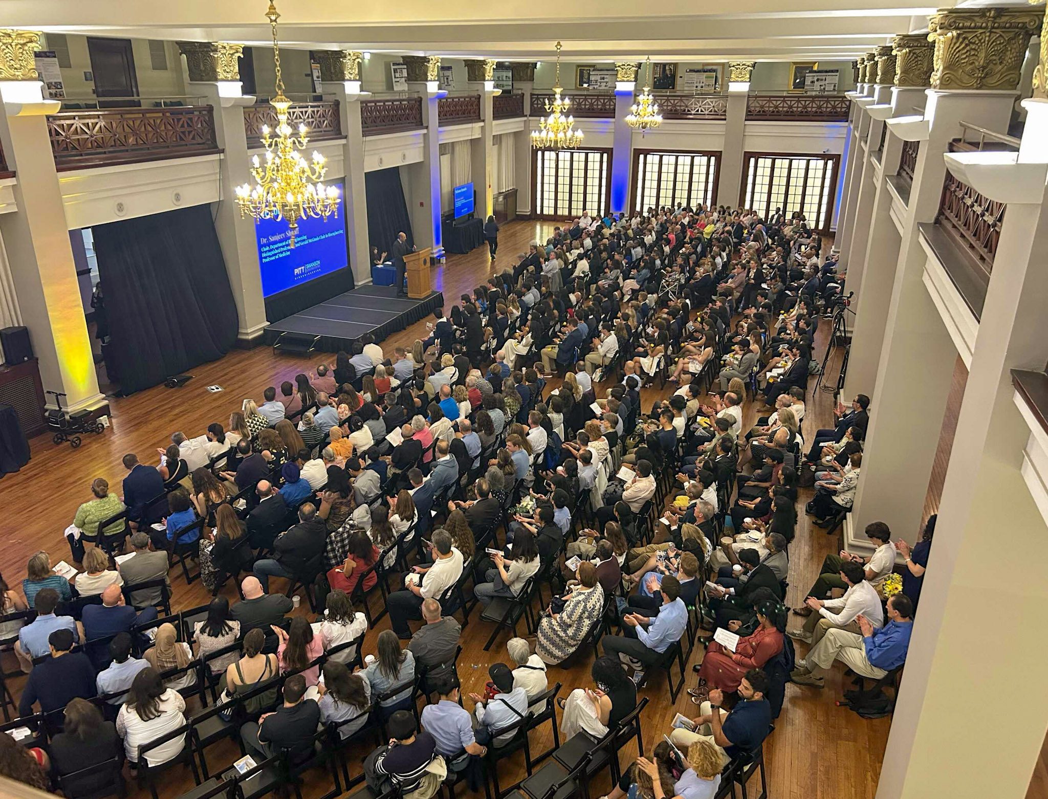Photo of the BioE graduate celebration on May 3 in Alumni Hall Ballroom