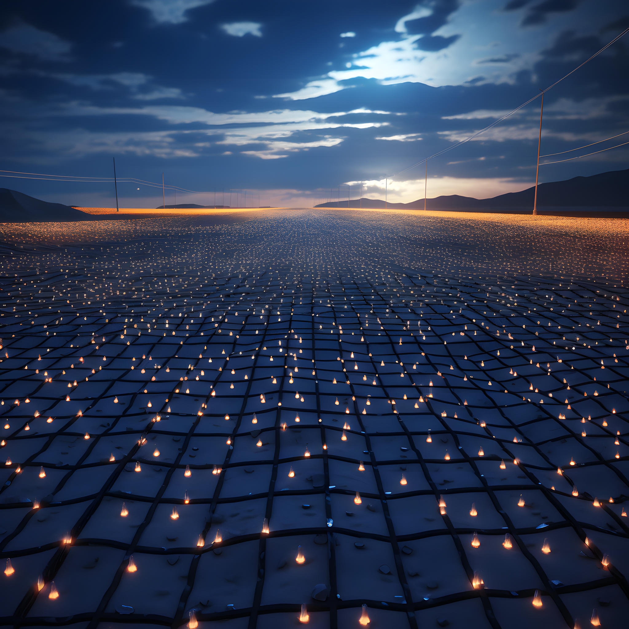 Geogrid with sunset