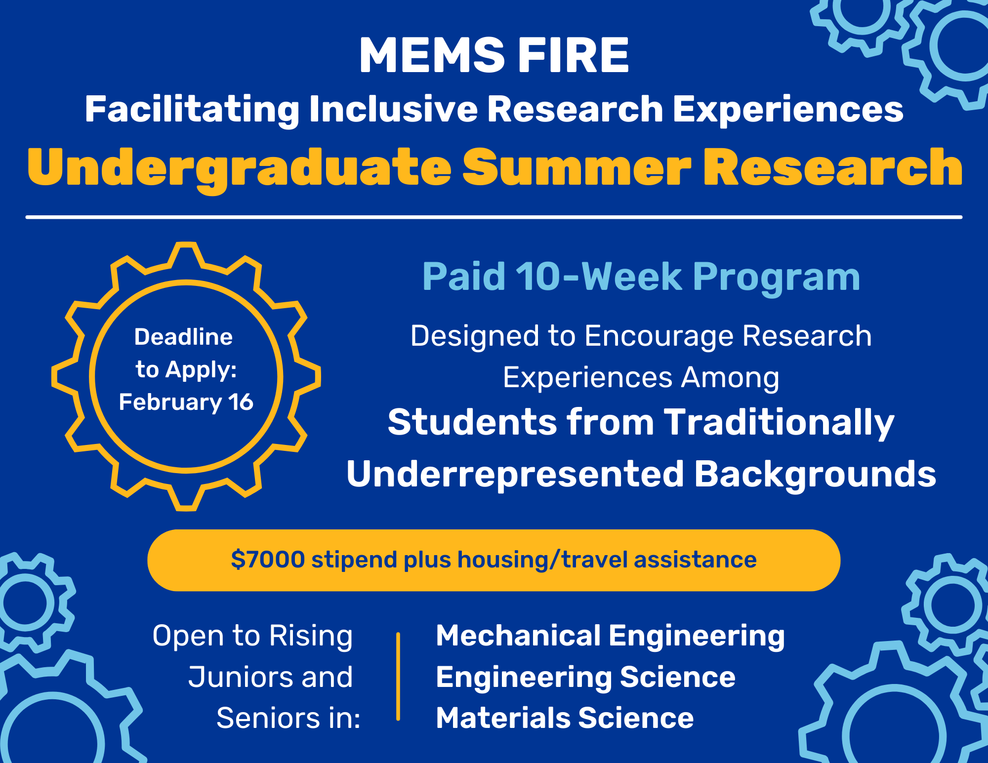 Mems FIRE Undergraduate Summer Research