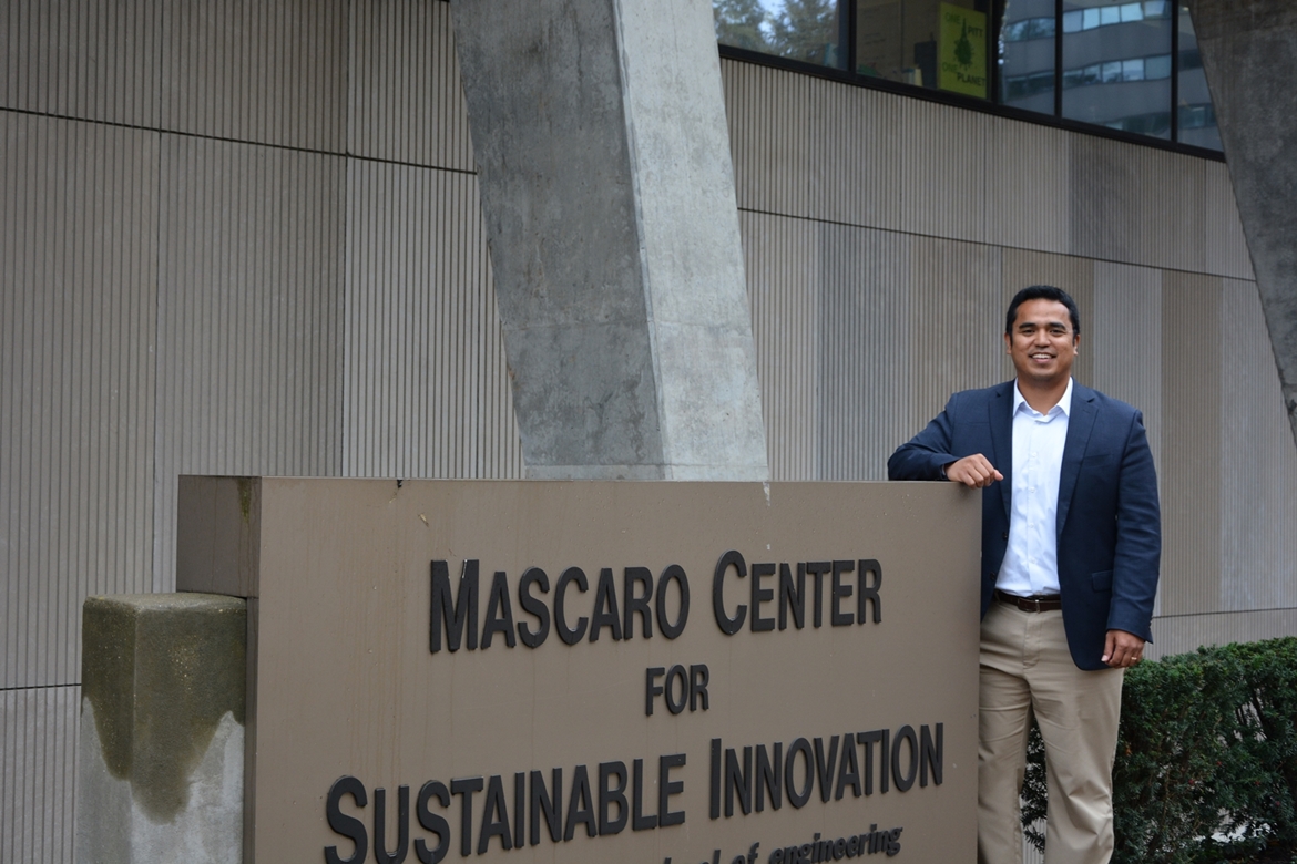 David Sanchez next to MCSI sign