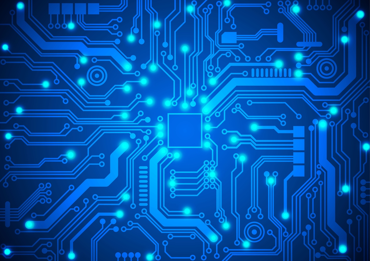 illustration of a blue circuit board 