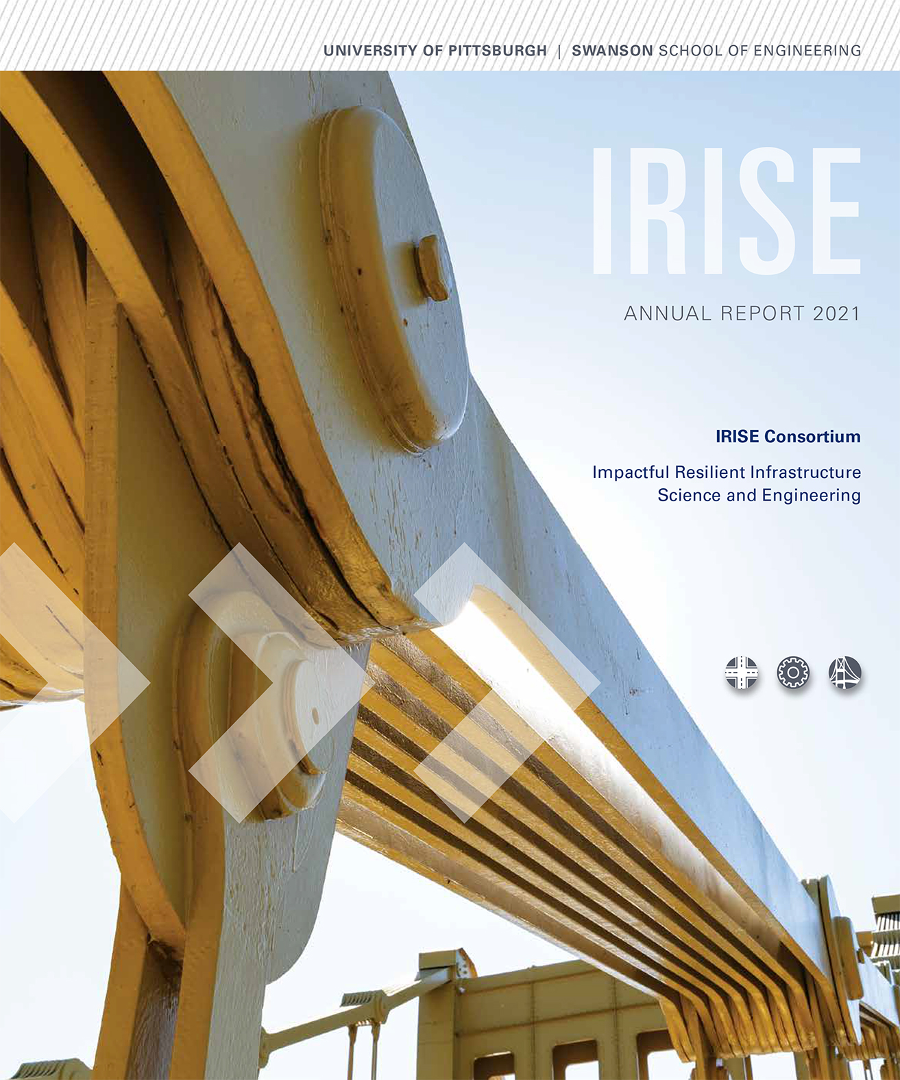 2021 IRISE annual report cover with an overpass