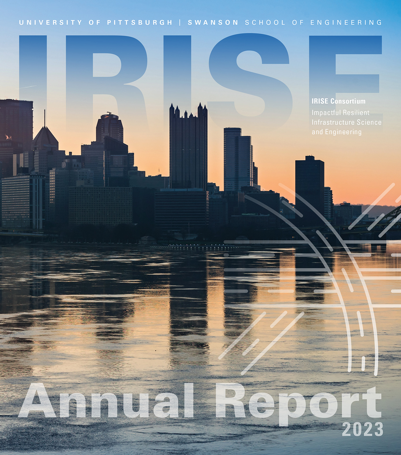 2023 IRISE annual report cover with Pittsburgh skyline